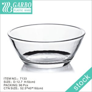 Small Clear Round-shape Plastic Bowl with Wide Mouth for Salad
