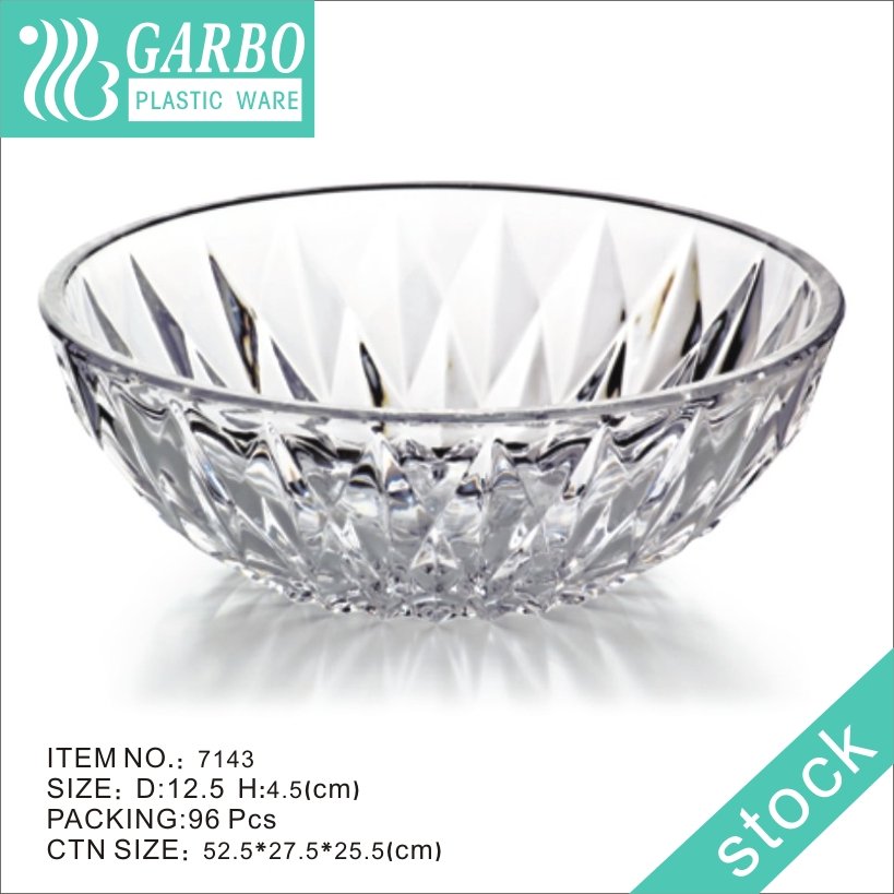 Small Clear Round-shape Plastic Bowl with Wide Mouth for Salad