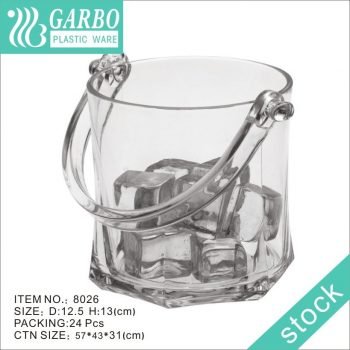 Cubo de hielo de plástico acrílico transparente de 35OZ