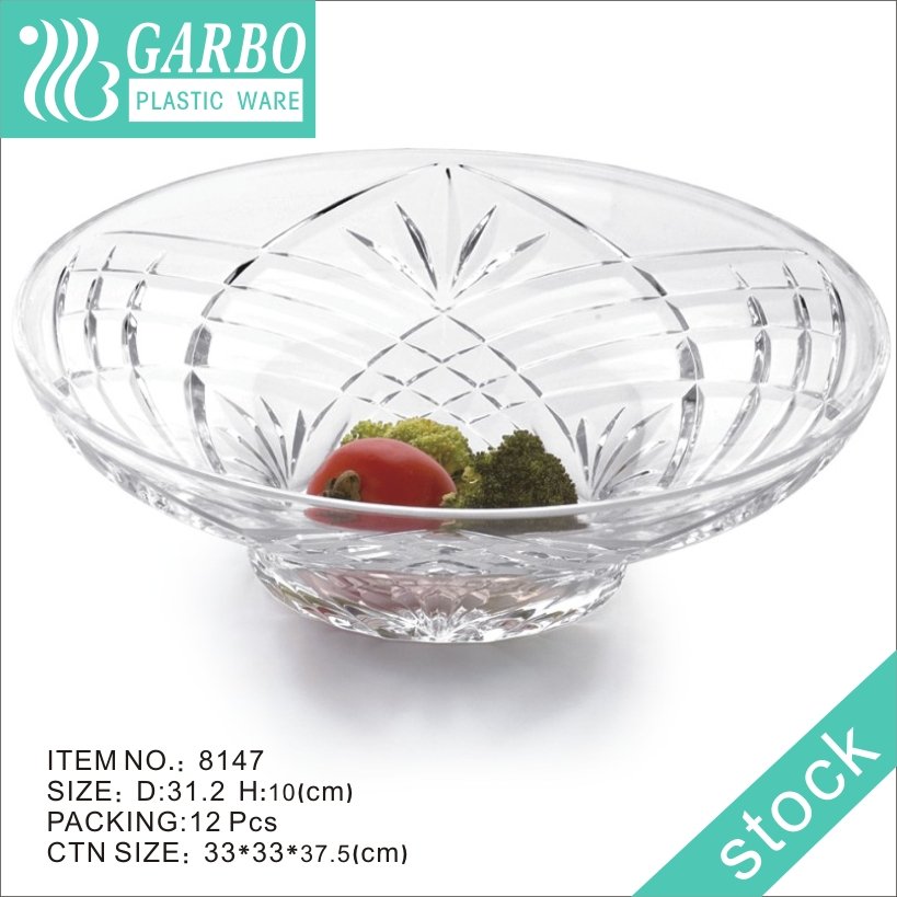 33cm transparent reusable plastic plate for sale