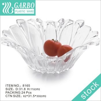 Assiette en plastique de fruits profonds en forme de fleur lavable au lave-vaisselle