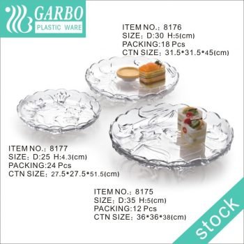 Unbreakable Large Polycarbonate Fruit Cake Plate 3er-Set