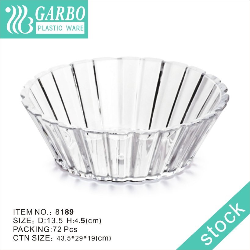 Small Clear Round-shape Plastic Bowl with Wide Mouth for Salad