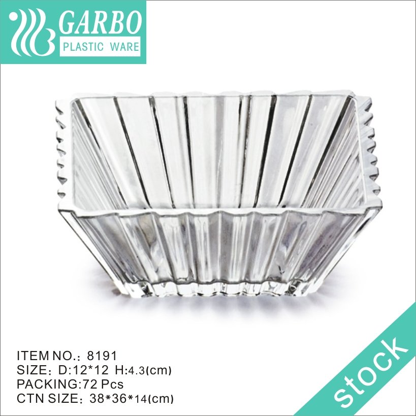 Transparent Good-quality Plastic Salad Bowl with Diamond Design