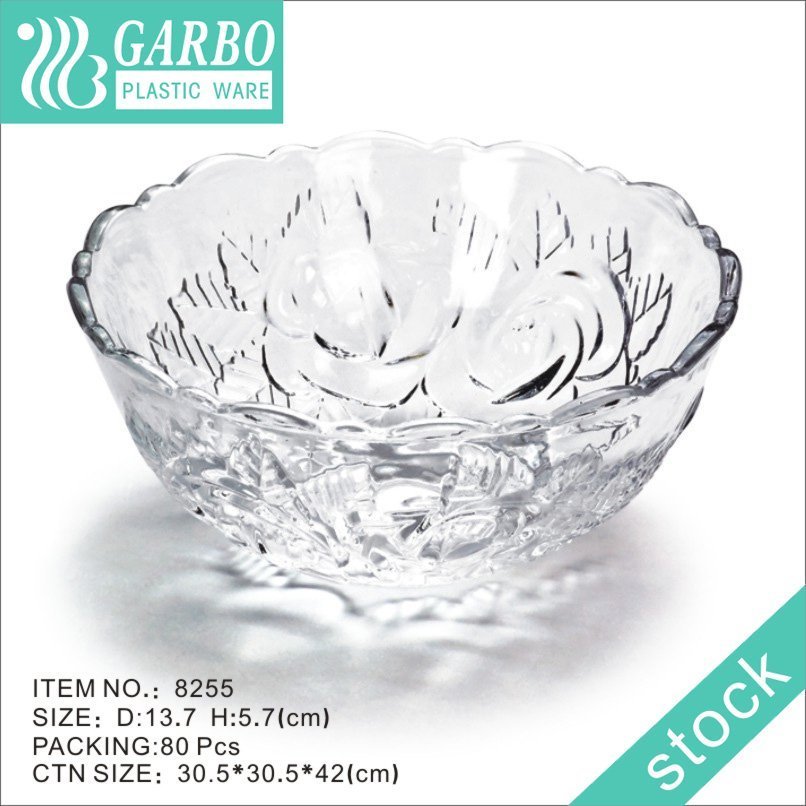 Transparent Good-quality Plastic Salad Bowl with Diamond Design