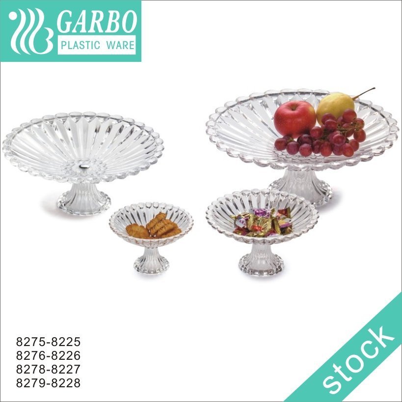 Unbreakable Large Polycarbonate Fruit Cake Plate 3er-Set