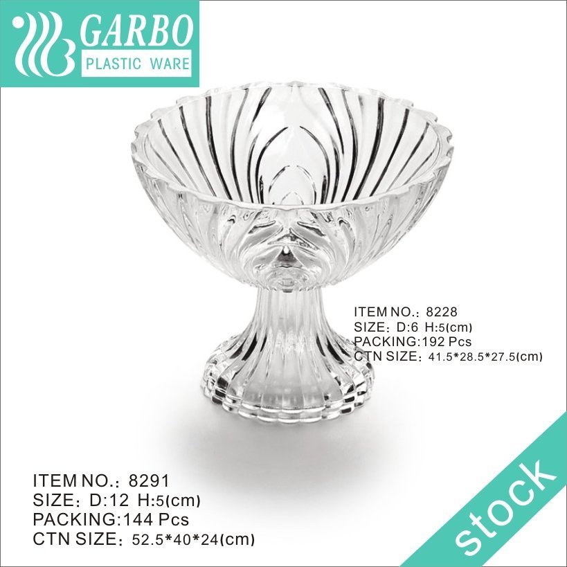 Hot sell food grade clear plastic fruit plate with stand