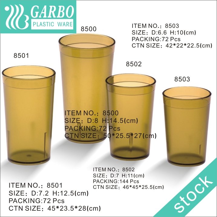 Un vaso de plástico transparente de grado 500ml / 360ml / 280ml / 250ml