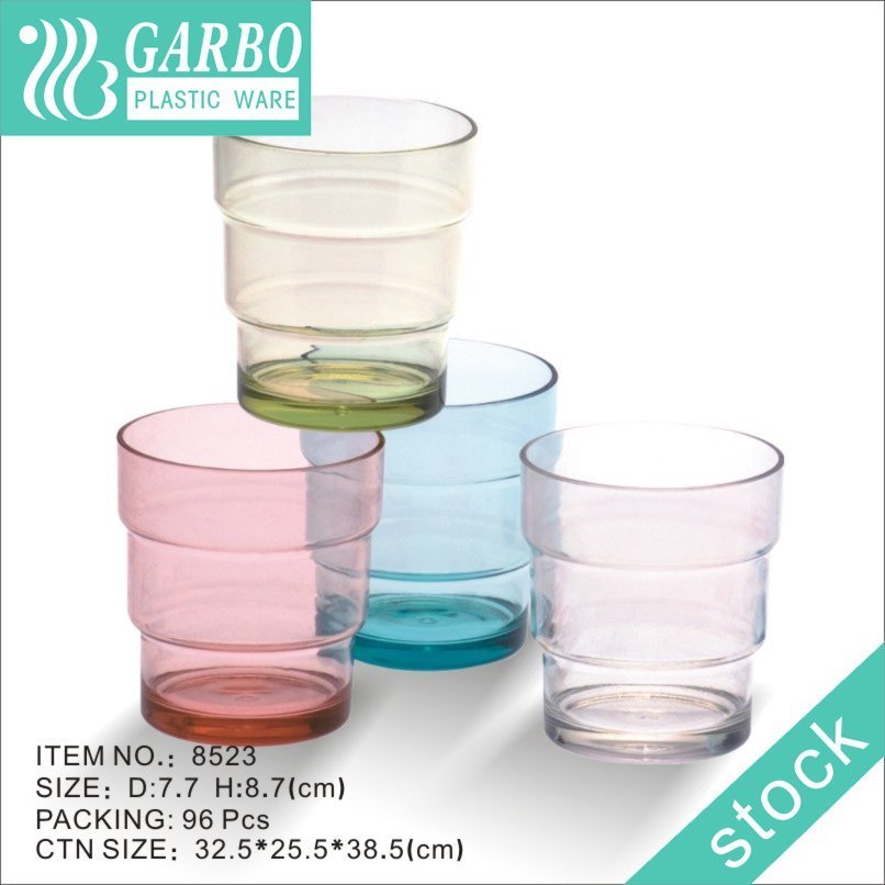 China supplier BPA free non-disposable colorful durable plastic water tumbler with serving tray