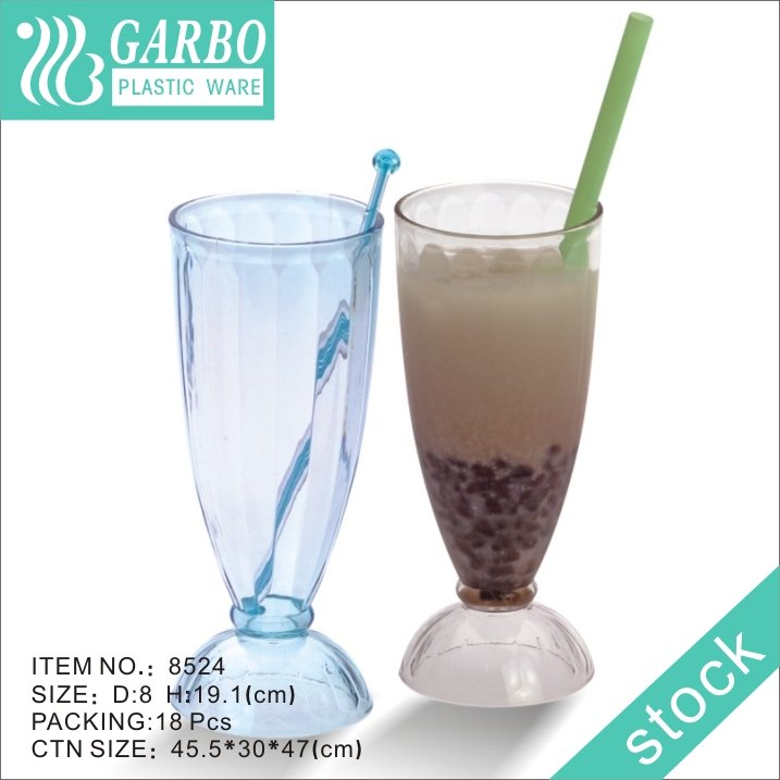 400ml Transparent Clear Plastic Cone Jelly Pudding Ice Cream Cup