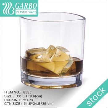 Taza plástica transparente popular del vino del whisky reciclable e irrompible del OEM de China 15oz