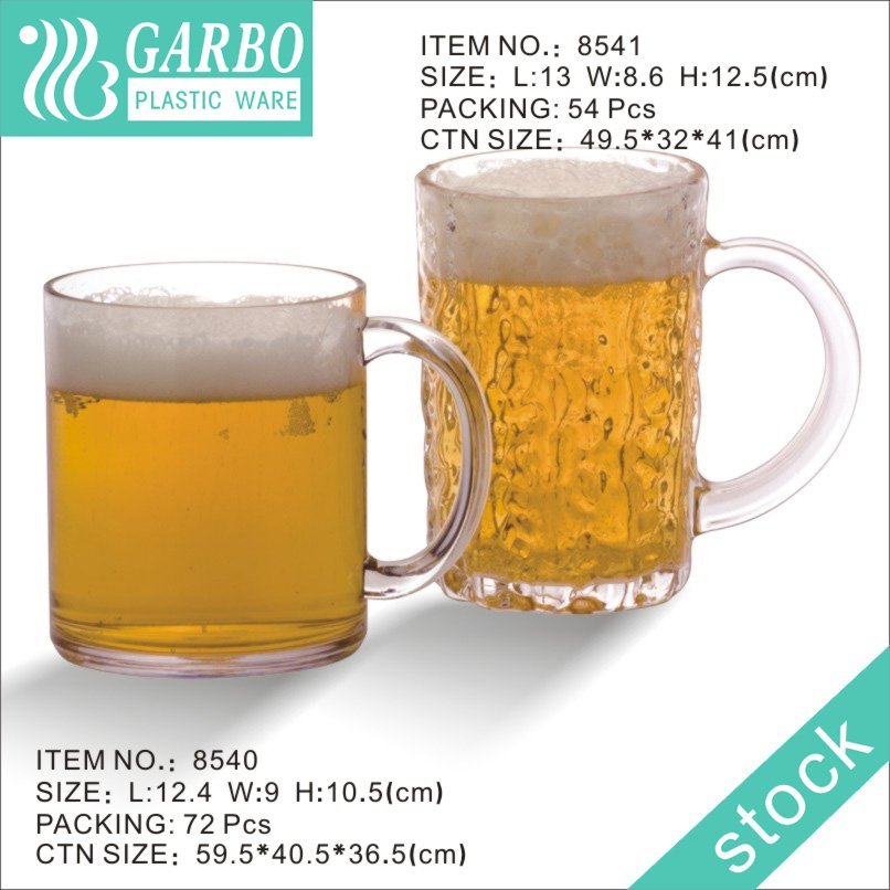 Wholesale 500ml Clear Plastic Mug Drinking Cup with Handle