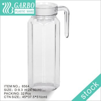 Carafe portative sans BPA de nouvelle arrivée de 1300 ml avec la cruche d'eau en plastique de couvercle hermétique complet