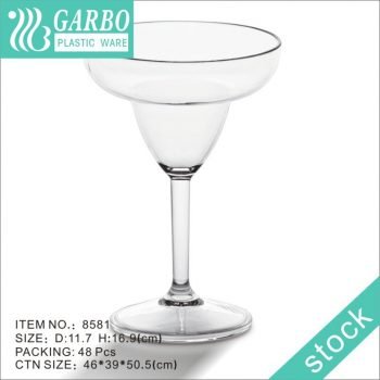 Cocktail 330 ml buvant des verres à pied en plastique incassables