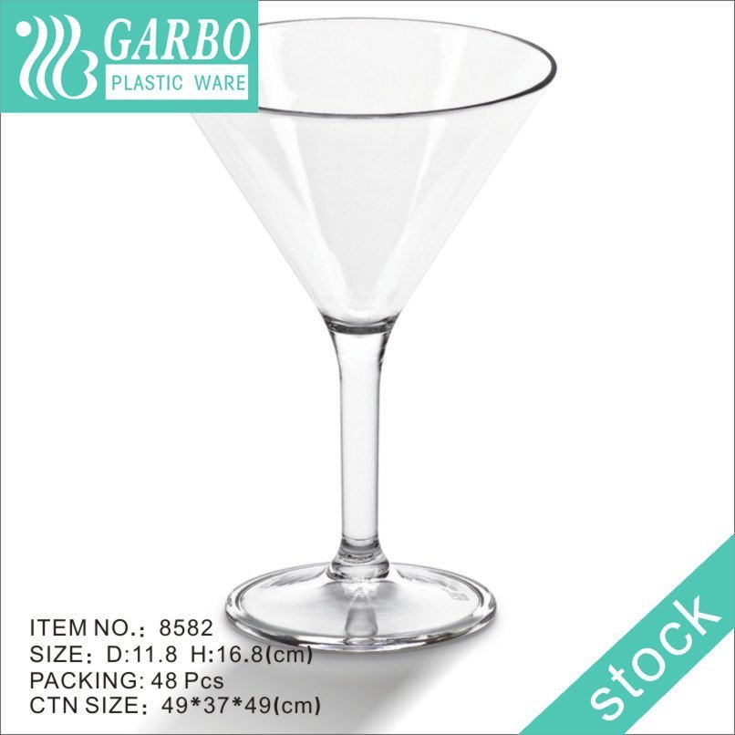 330ml cocktail drinking unbreakable plastic stemware