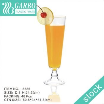 Vasos de vidrio de plástico para beber jugo lavable a mano para bodas