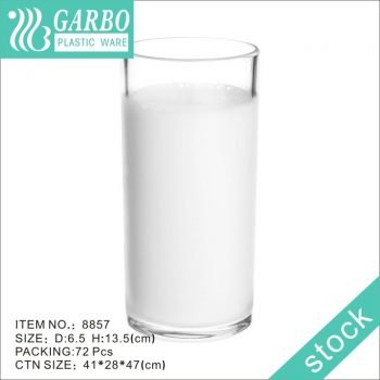 Wholesale cheap restaurant good resistance transparent 12oz milk drinking PC cup
