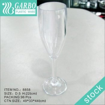 Verres à pied en plastique jetables de qualité supérieure, 5 oz de champagne