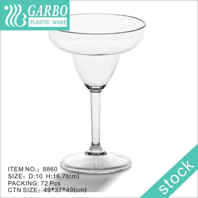 Copas de vino de plástico populares de 6 oz, copa de vino alta, flauta de champán