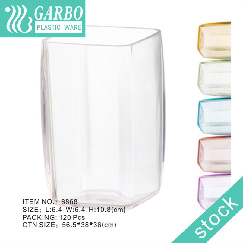10.5oz square shape transparent polycarbonate cup