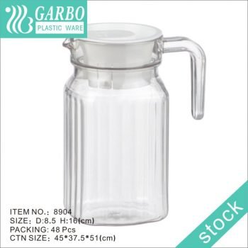 Jarra de jugo transparente de plástico duradero de alta calidad de 600 ml con tapa hermética