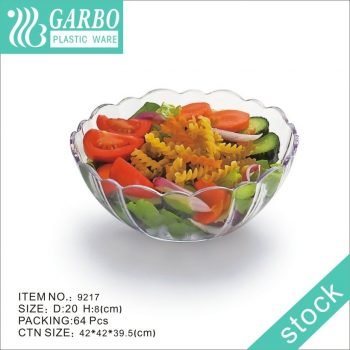 Wholesale Hot-selling Large-size Plastic Salad Bowl with Flower Design