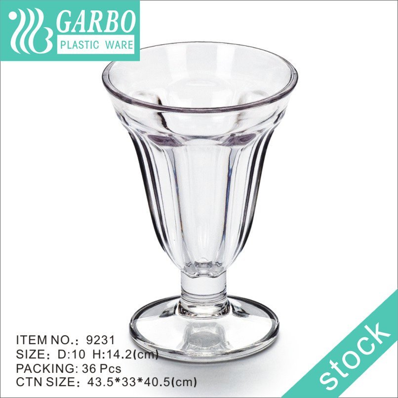 Sundae Plastic Cup Clear Plastic Dessert Cup Reusable 6oz 200ml Ice Cream Cup