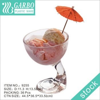 400ml Transparent Clear Plastic Cone Jelly Pudding Ice Cream Cup