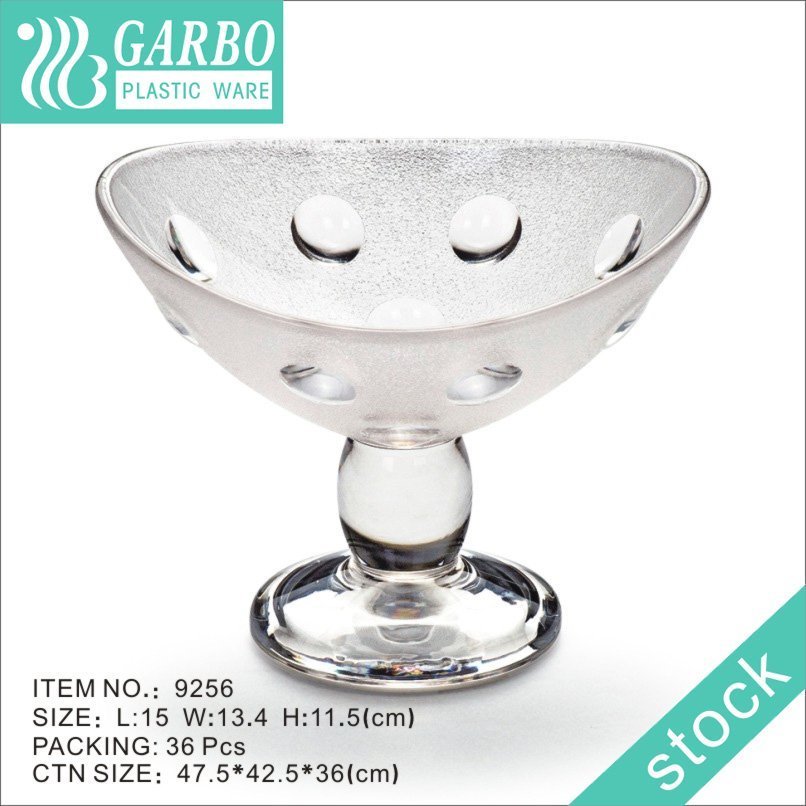 High quality crystal plastic dessert ice cream serving bowls