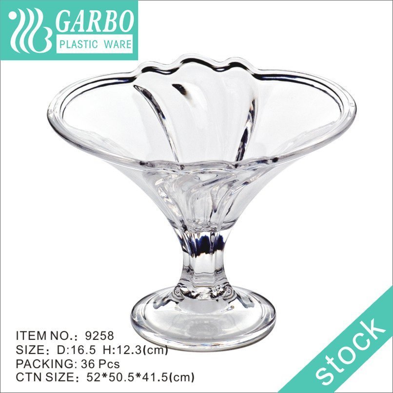 High quality crystal plastic dessert ice cream serving bowls