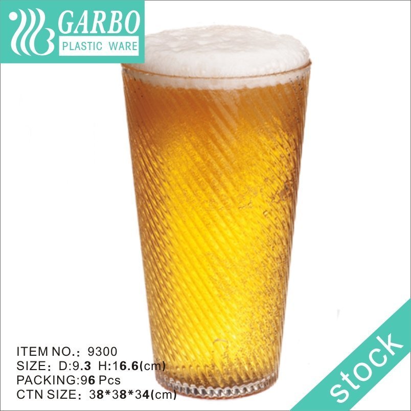 Tasse à bière Pilsner PC transparente haute de 310 ml de couleur durable