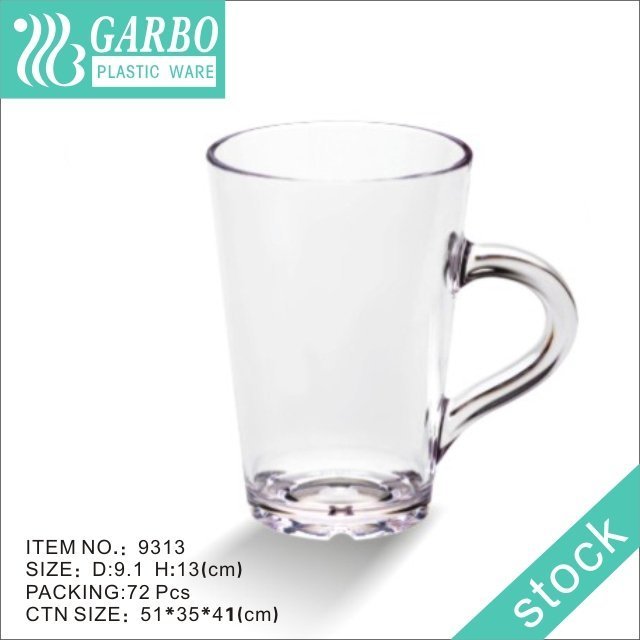 Copos de bebida de caneca de plástico Garbo de tamanho médio de 11 onças com design simples