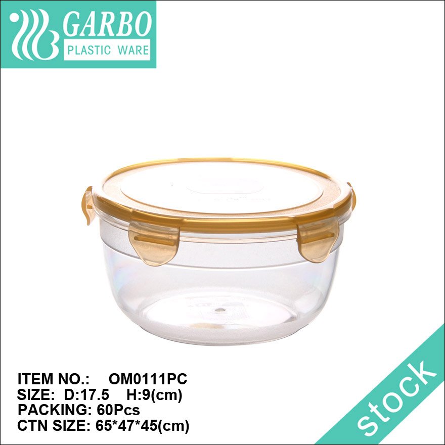 Wholesale amber color plastic casserole for food storage with lid