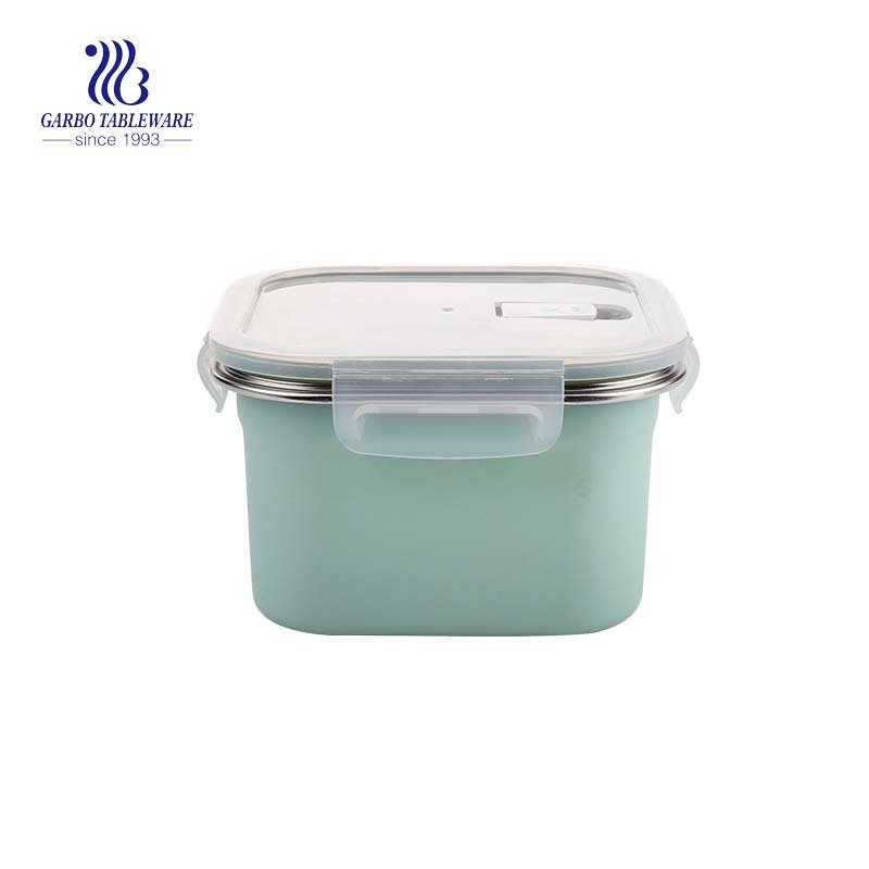 550ml 304 stainless steel lunch box with airtight bamboo lid