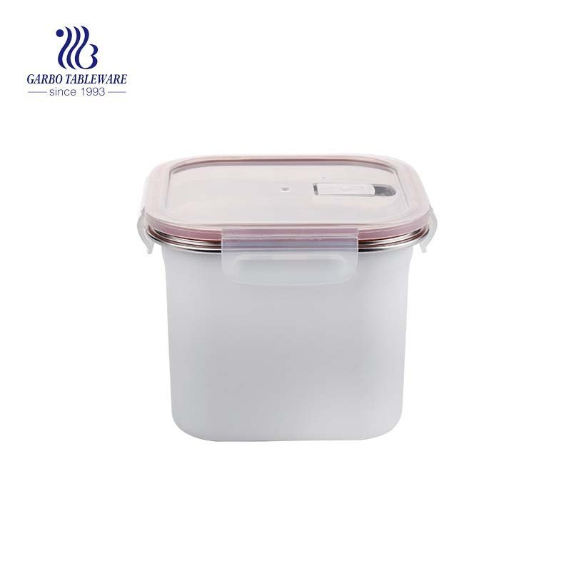 550ml 304 stainless steel lunch box with airtight bamboo lid
