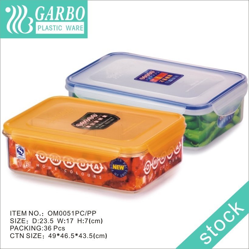 1L PC Storage Containers with Lids Plastic Food Containers Lunch Box
