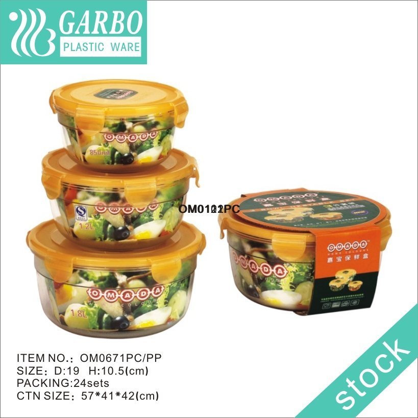 850ml Food grade PC plastic food container with a smart lid