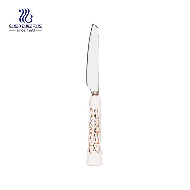 Excellent Quality Stainless Steel Knife Electroplating Cutlery with Metal Hand