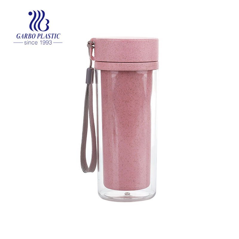 400ml leakproof BPA free drinking water bottle with rope