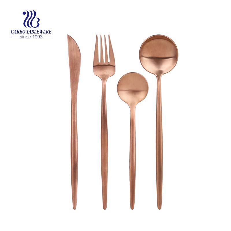 Gold Cutlery Set Dishwasher Safe Reusable Flatware Set With Decorative Handle