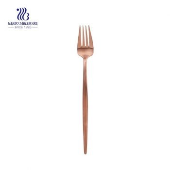 Cubiertos de tenedor de ensalada de acero inoxidable dorado rosa de 223 mm