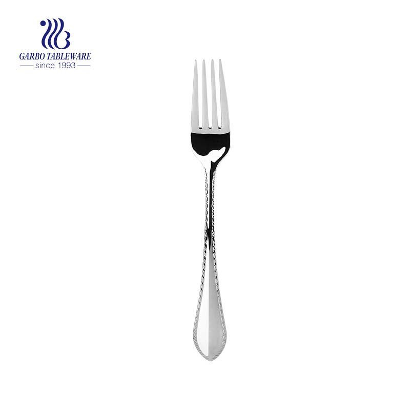 Electroplated dinner fork stainless steel flatware