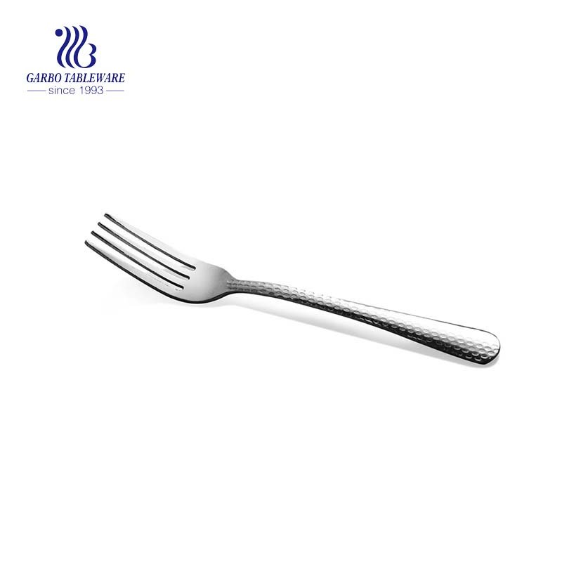Stainless steel flatware cake fork with forging handle