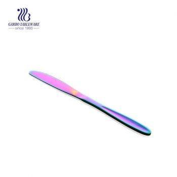 Cuchillo de acero inoxidable para galvanoplastia de color arcoíris con color