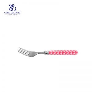 Cake fork with customized plastic handle flatware