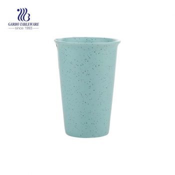 Personalized speckled 410ml green ceramic travel cup