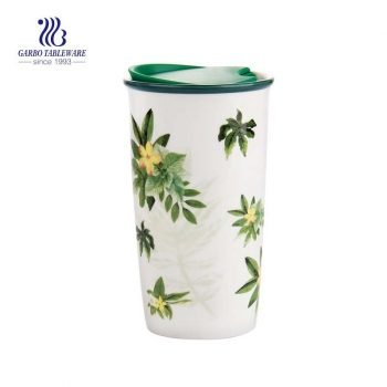 stoneware 550ml  Oem flower decal for ceramic espresso cups for gift