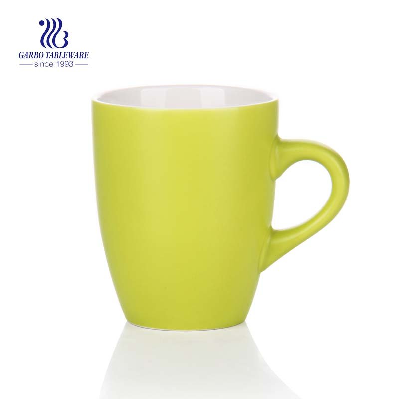 Tazas de té gceramic hechas a mano de color amarillo de 12.6 oz tazas de café de cerámica personalizadas de alta calidad para uso doméstico