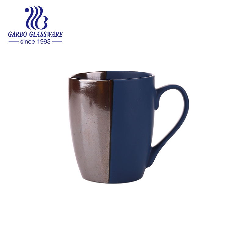 China diseño clásico de impresión de flores 400 ml taza de cerámica taza de agua de porcelana de alta calidad taza para beber de oficina