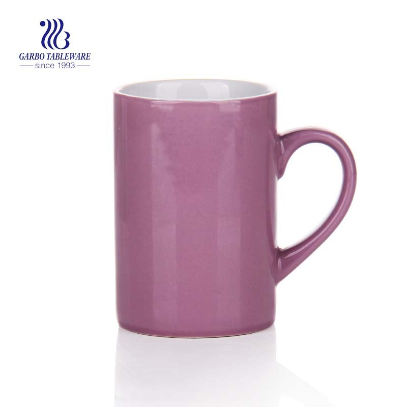 Tazas de café de cerámica personalizadas hechas a mano de 12 oz tazas de leche de cerámica de paquete a granel blanco clásico redondo con asa